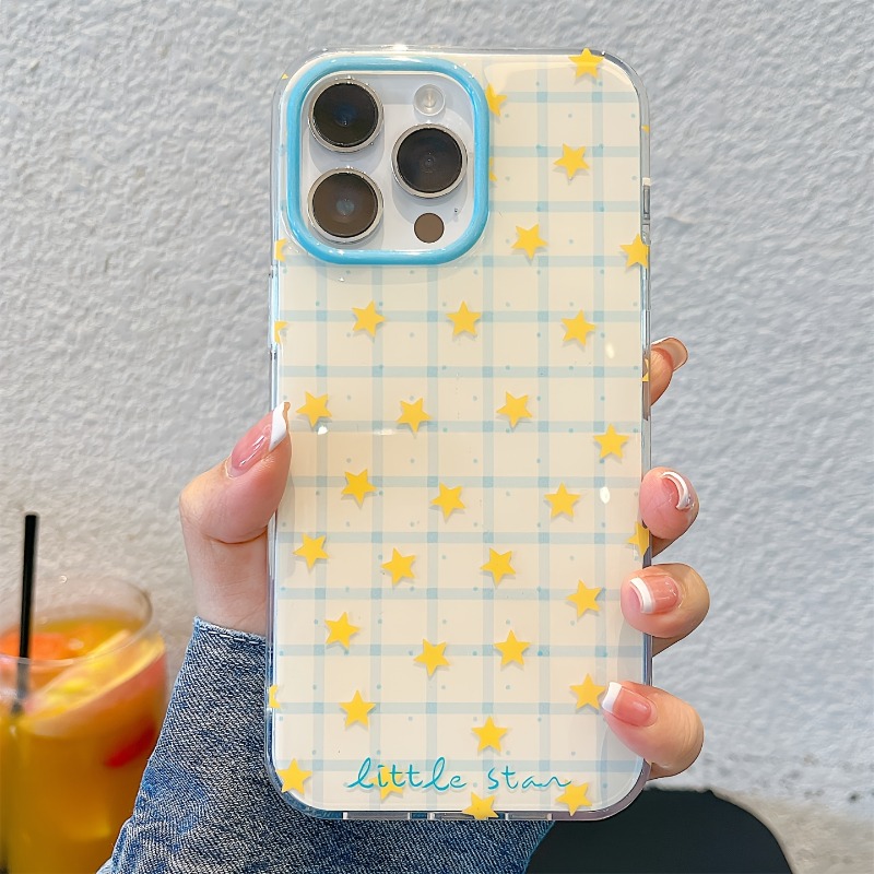 黄色の星柄チェック柄スマホケース iPhone 17 Pro - Phone Cases Like Loopy のレビューと価格