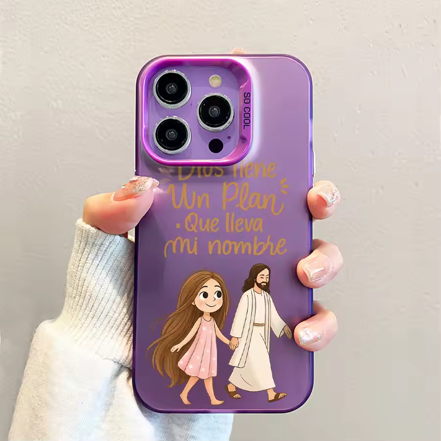 可愛い女の子が神とともに歩くマット仕上げのiPhoneケース - Phone Cases For Girls のレビューと価格