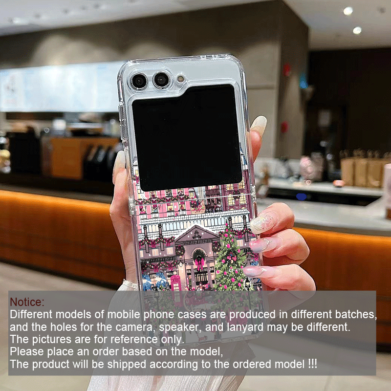 田舎の建物 雪景色 クリスマス クリア電話ケース Samsu - Phone Cases Z Flip 7 のレビューと価格