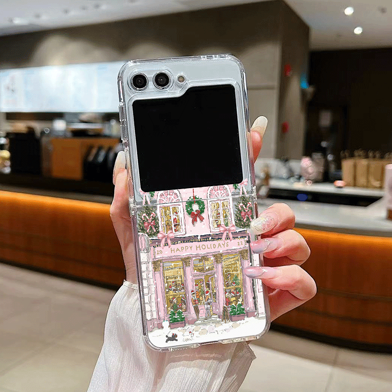 田舎の建物 雪景色 クリスマス クリア電話ケース Samsu - Phone Cases Z Flip 7 のレビューと価格