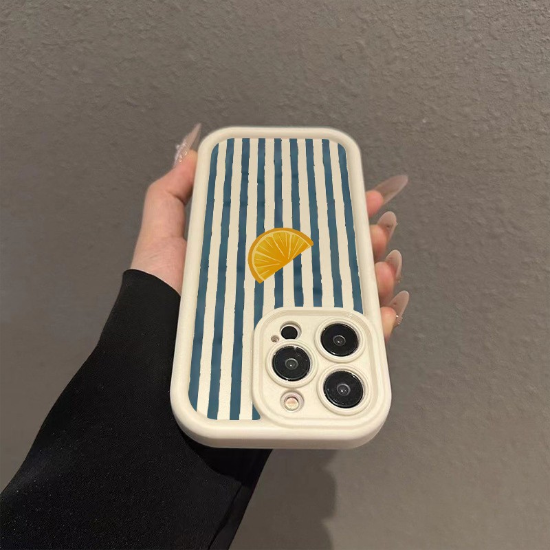 ストライプレモン柄スマホケース iPhone 17 16 1 - Phone Cases Like Loopy のレビューと価格