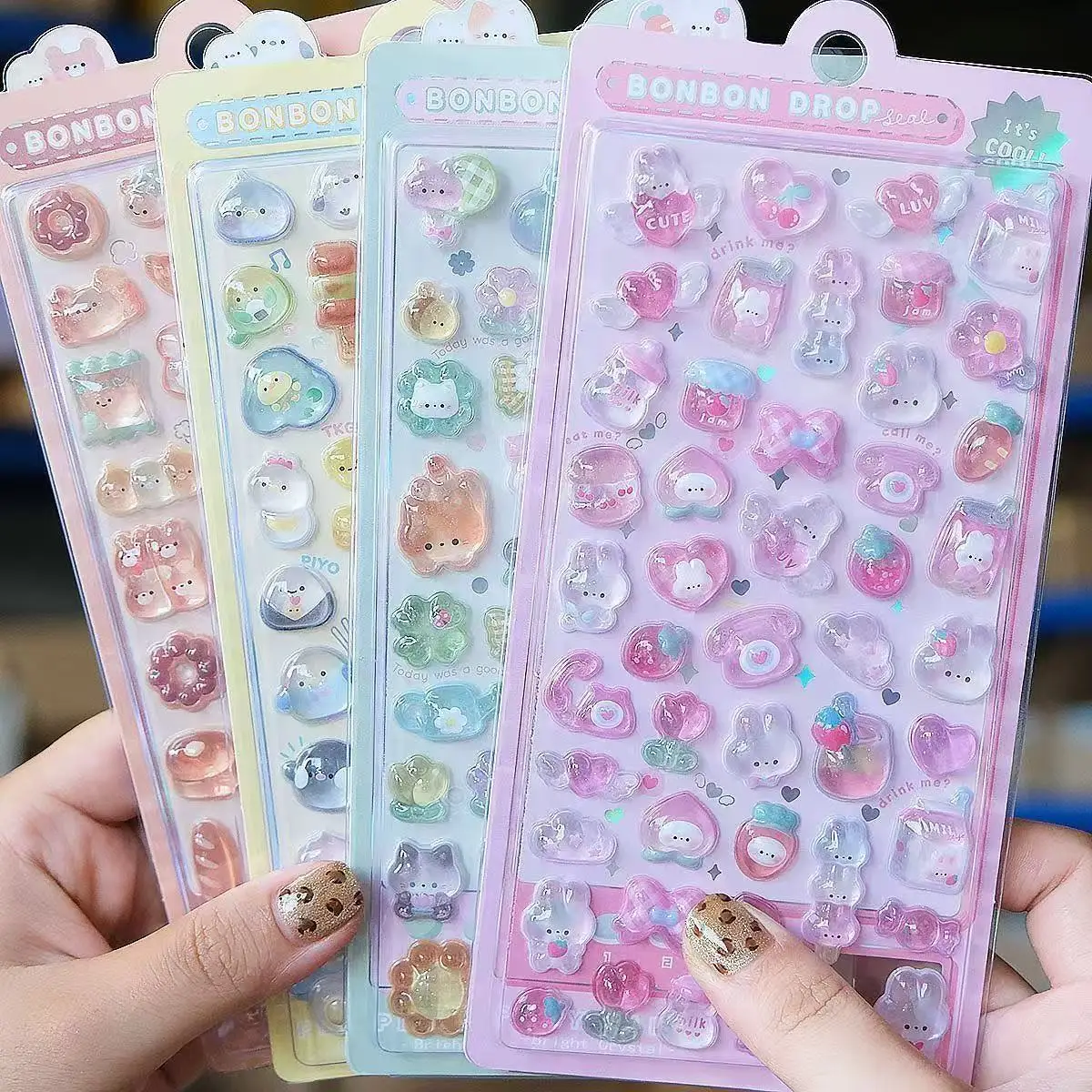 =-=2027かわいい3Dゼリーレジンステッカーかわいい漫画 - Phone Cases Diy のレビューと価格