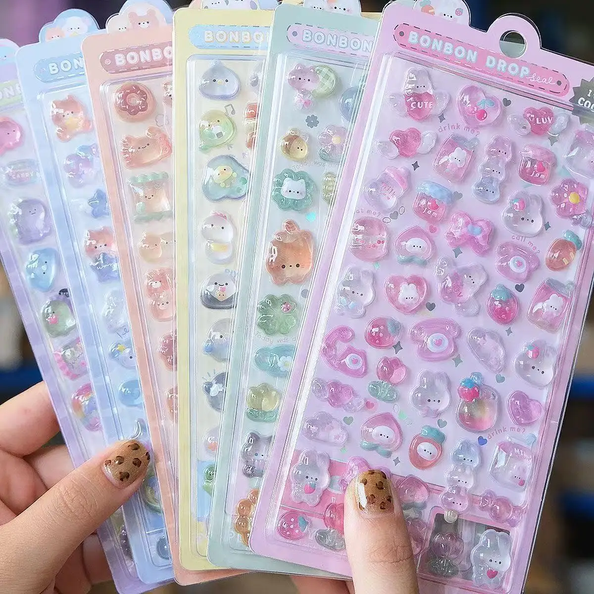 =-=2027かわいい3Dゼリーレジンステッカーかわいい漫画 - Phone Cases Diy のレビューと価格