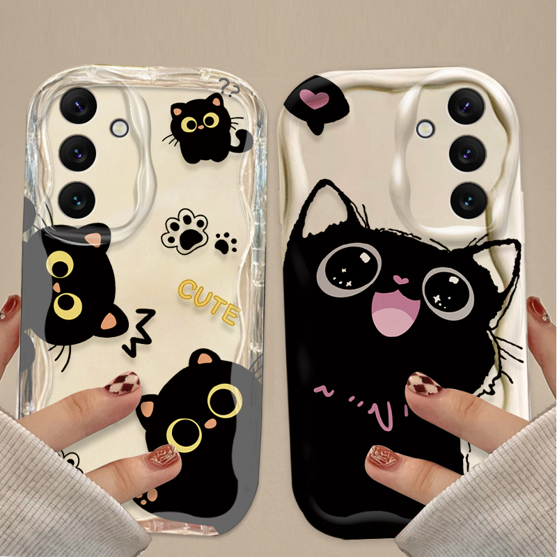 かわいい大きな目の黒猫ケース Samsung Galaxy  - Phone Cases A14 Samsung のレビューと価格