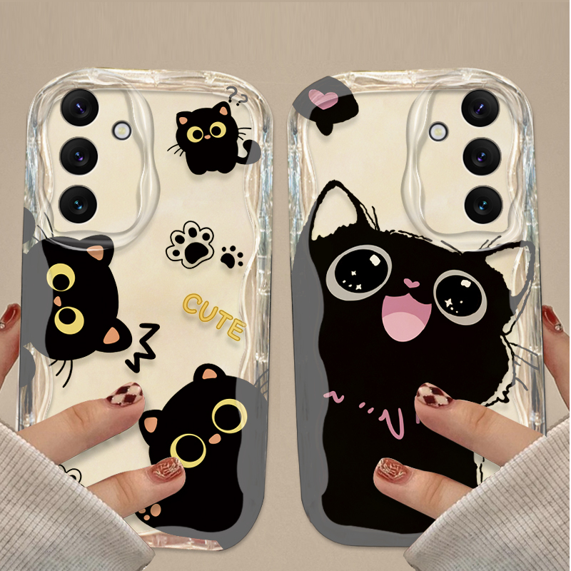 かわいい大きな目の黒猫ケース Samsung Galaxy  - Phone Cases A14 Samsung のレビューと価格