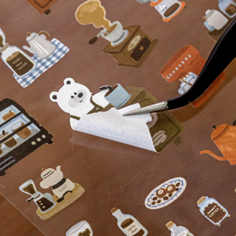 かわいいペットとコーヒーをテーマにしたデコレーションステッカ - Phone Cases Junk のレビューと価格