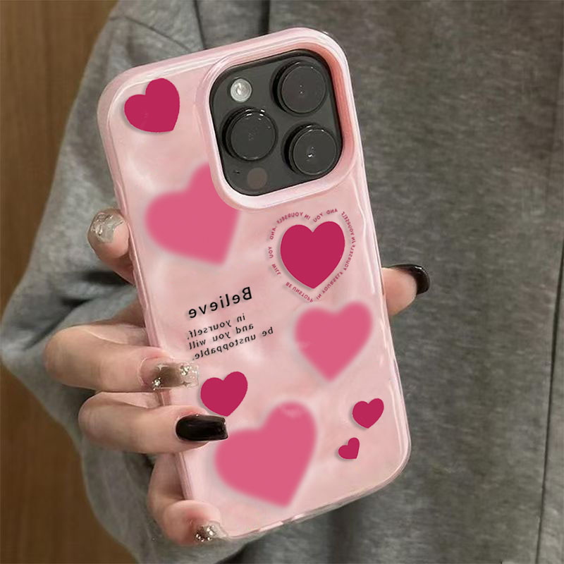 高級ピンクのラブハート折りたたみテクスチャ携帯電話ケース i - Phone Cases Expensive のレビューと価格