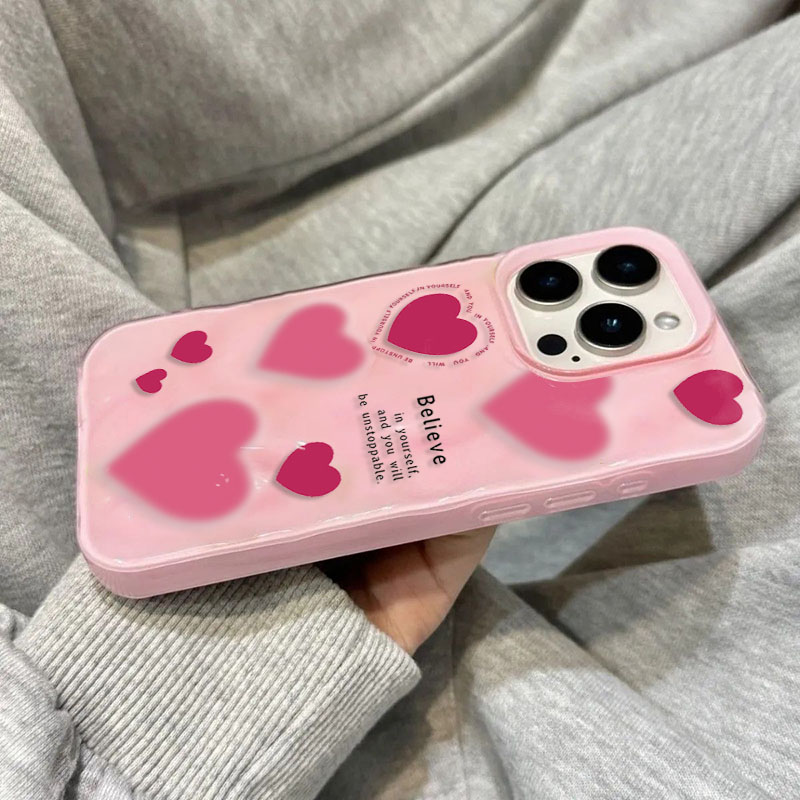 高級ピンクのラブハート折りたたみテクスチャ携帯電話ケース i - Phone Cases Expensive のレビューと価格