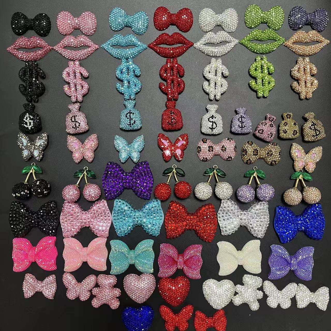 2個入り 可愛い キラキラ ピンク ダイヤモンド 蝶ネクタイ - Phone Cases Junk のレビューと価格