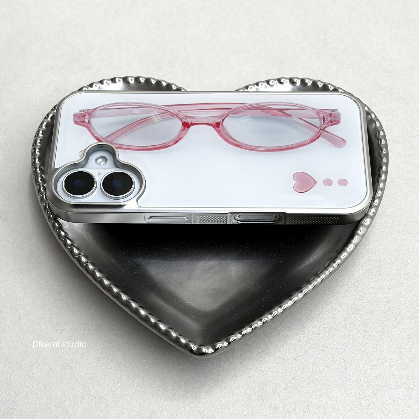 韓国の女の子らしいピンクのメガネとハートが可愛いスマホケース - Phone Cases For Girls のレビューと価格