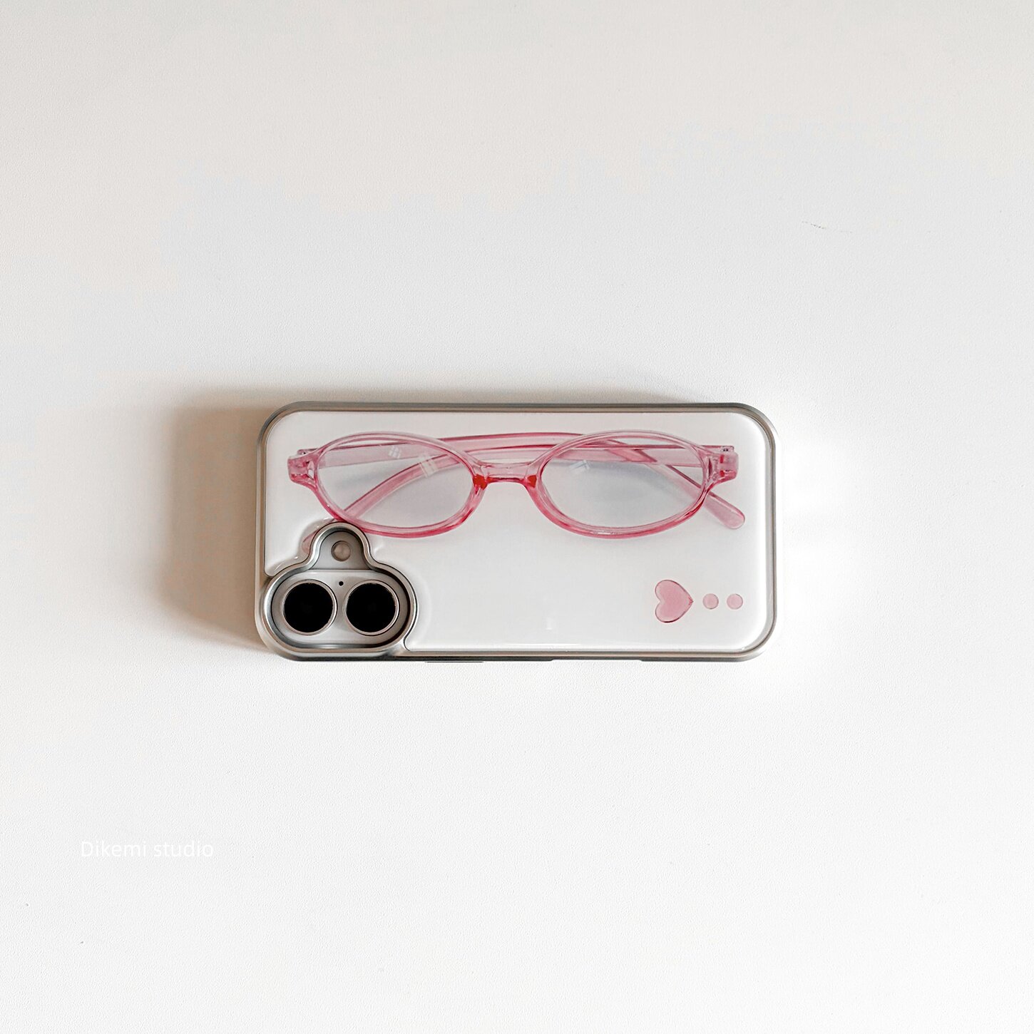 韓国の女の子らしいピンクのメガネとハートが可愛いスマホケース - Phone Cases For Girls のレビューと価格