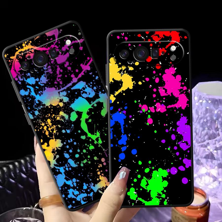 レインボーペイントスプラッターファンダ電話カバーケース Go - Phone Cases Pixel 10 のレビューと価格