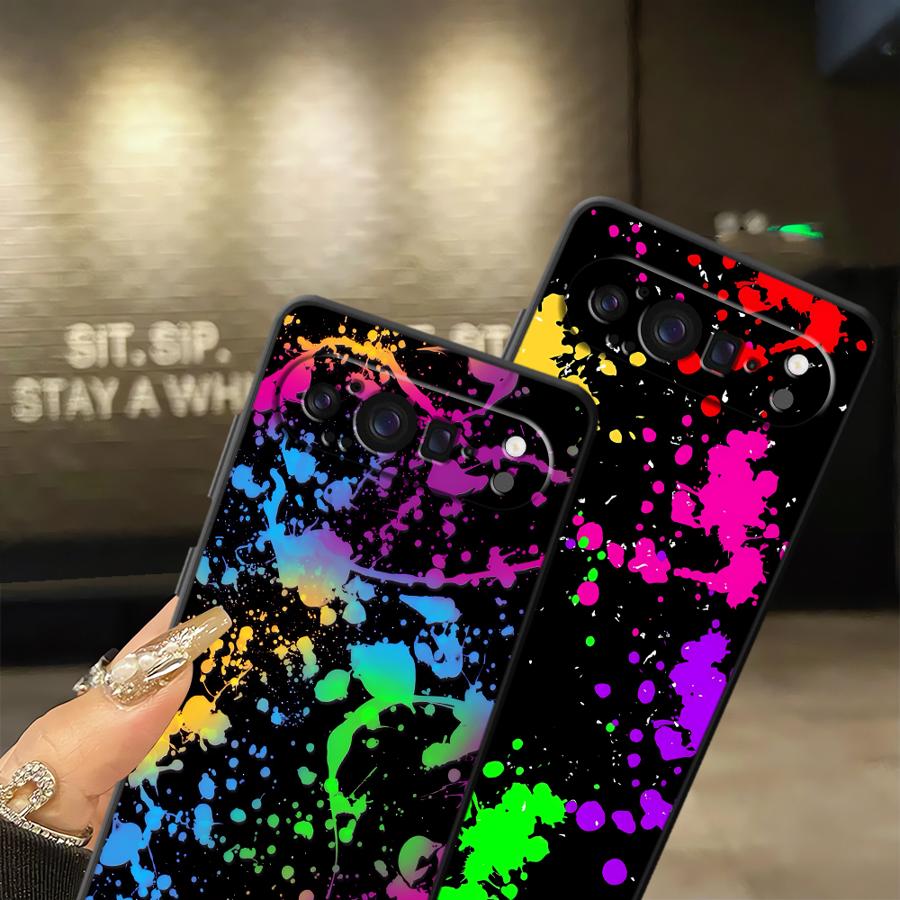 レインボーペイントスプラッターファンダ電話カバーケース Go - Phone Cases Pixel 10 のレビューと価格