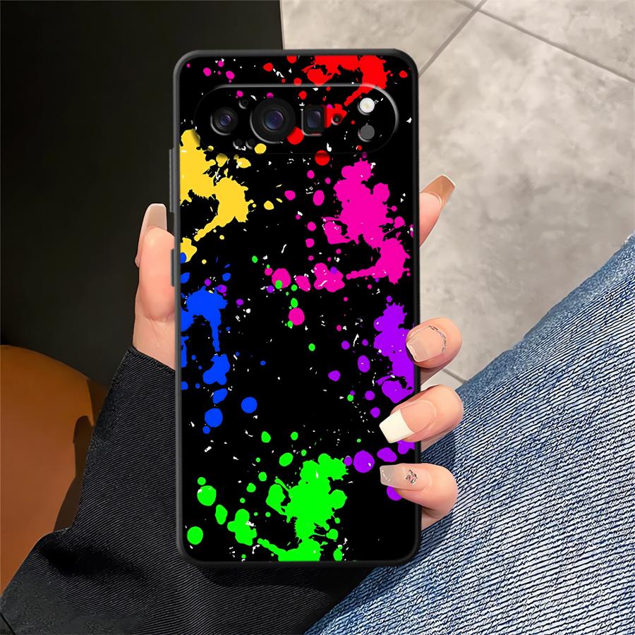 レインボーペイントスプラッターファンダ電話カバーケース Go - Phone Cases Pixel 10 のレビューと価格