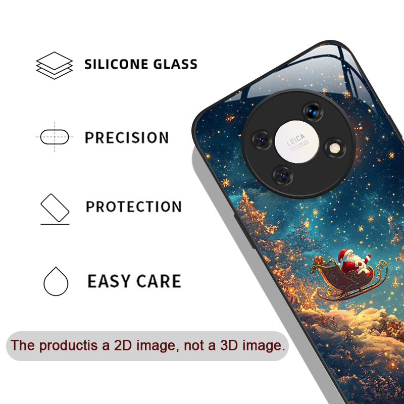 キュートなクリスマスサンタクロース柄強化ガラス製スマホケース - Phone Cases Cute のレビューと価格