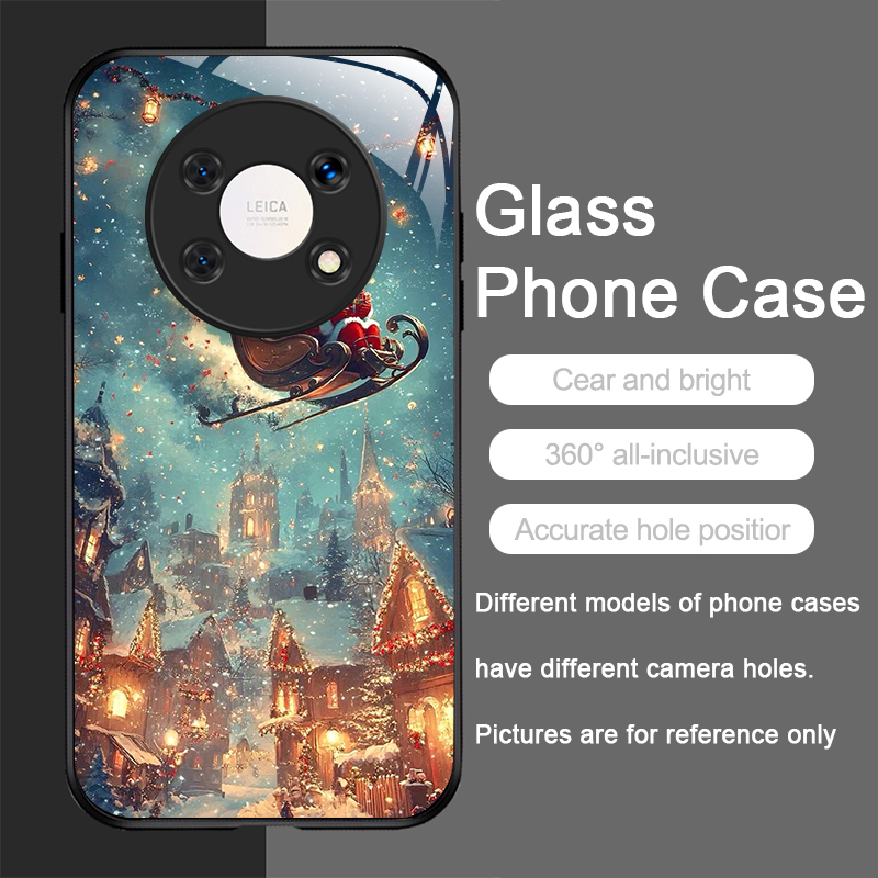 キュートなクリスマスサンタクロース柄強化ガラス製スマホケース - Phone Cases Cute のレビューと価格