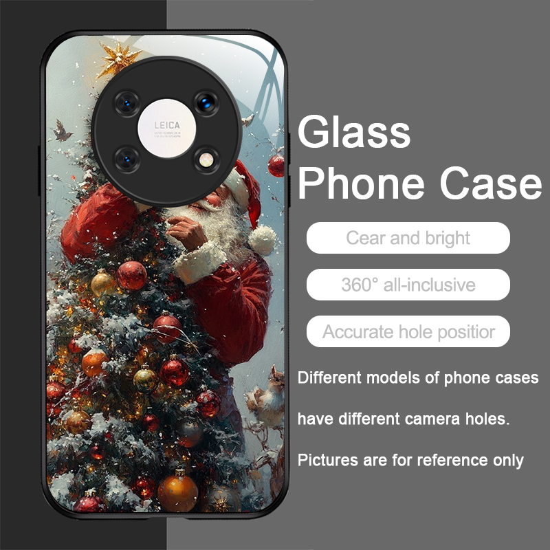 キュートなクリスマスサンタクロース柄強化ガラス製スマホケース - Phone Cases Cute のレビューと価格