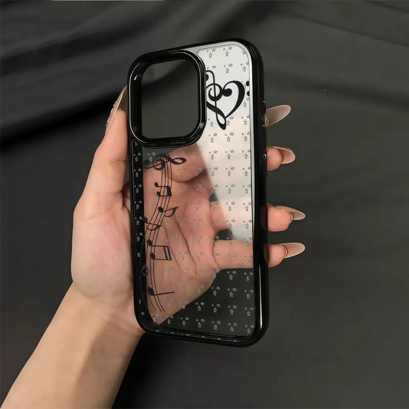 新しい可愛いINS風漫画ガール音符星柄スマホケース iPho - Phone Cases For Girls のレビューと価格