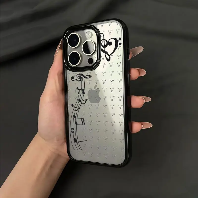 新しい可愛いINS風漫画ガール音符星柄スマホケース iPho - Phone Cases For Girls のレビューと価格