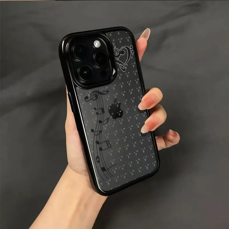 新しい可愛いINS風漫画ガール音符星柄スマホケース iPho - Phone Cases For Girls のレビューと価格
