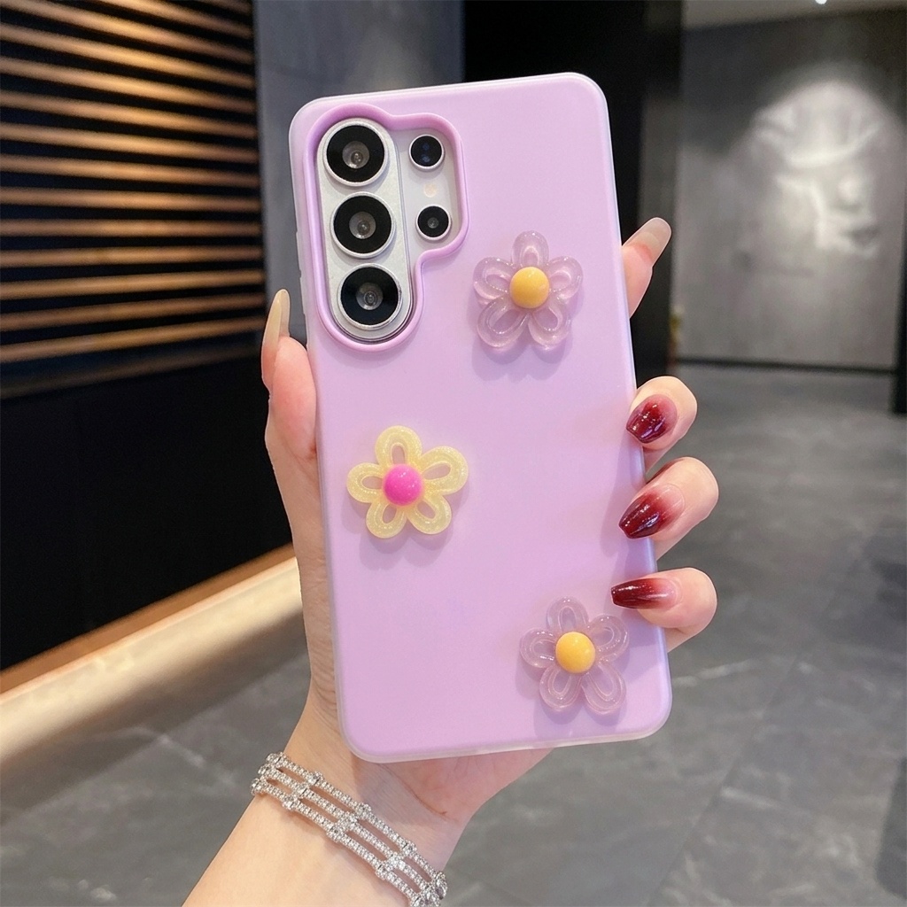 パープル2in1 3D DIYカラフルフラワーランヤード付き - Phone Cases Diy のレビューと価格