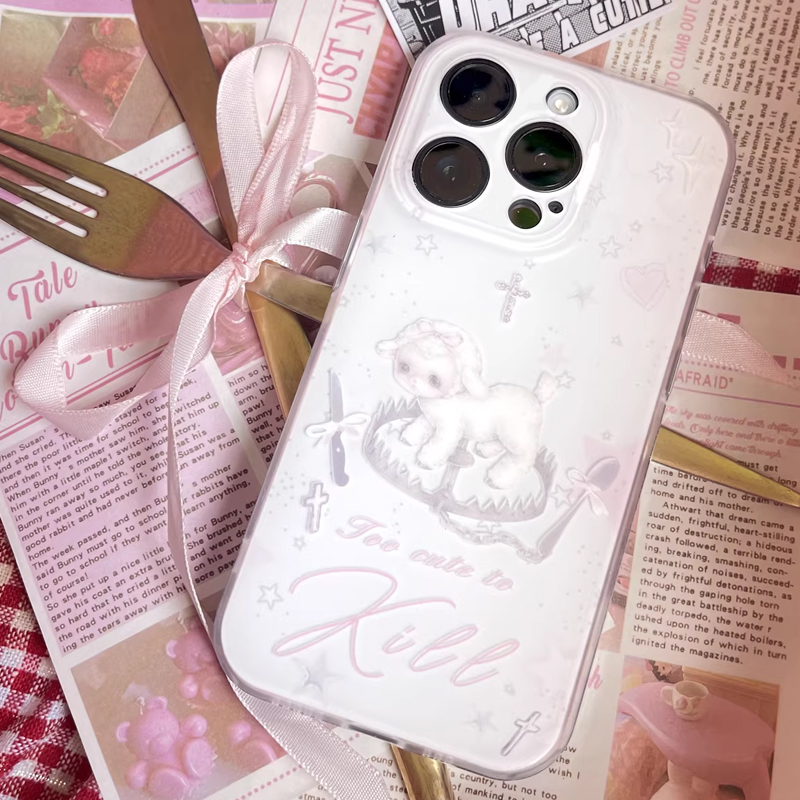 Y2K韓国風INSクリエイティブキュートピンク子羊漫画風スマ - Phone Cases For Girls のレビューと価格