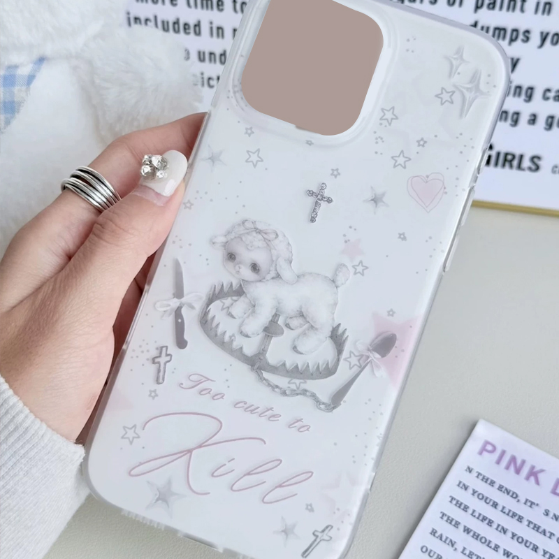 Y2K韓国風INSクリエイティブキュートピンク子羊漫画風スマ - Phone Cases For Girls のレビューと価格