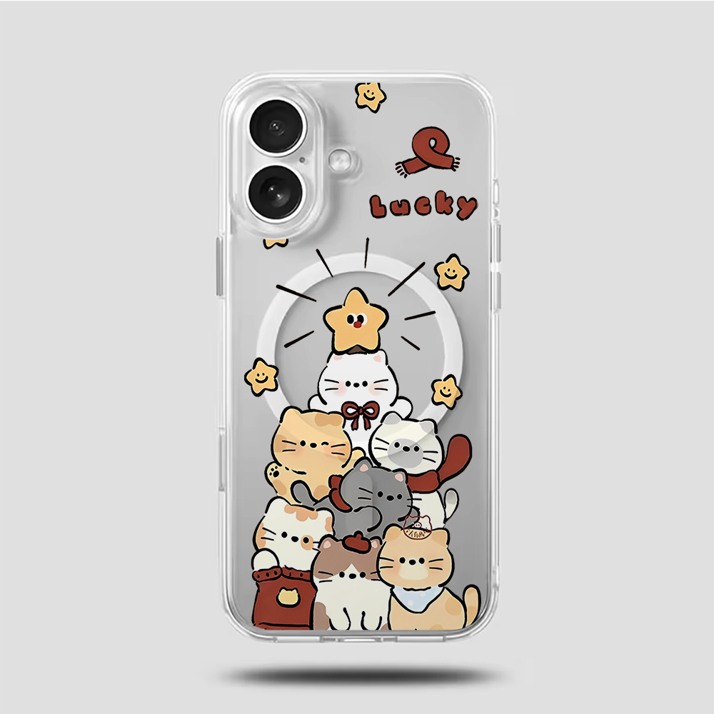 可愛い漫画風子猫プリント対応iPhoneケース iPhone - Phone Cases Cute のレビューと価格