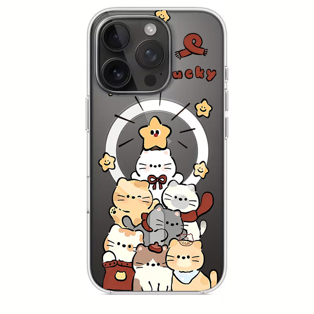 可愛い漫画風子猫プリント対応iPhoneケース iPhone - Phone Cases Cute のレビューと価格
