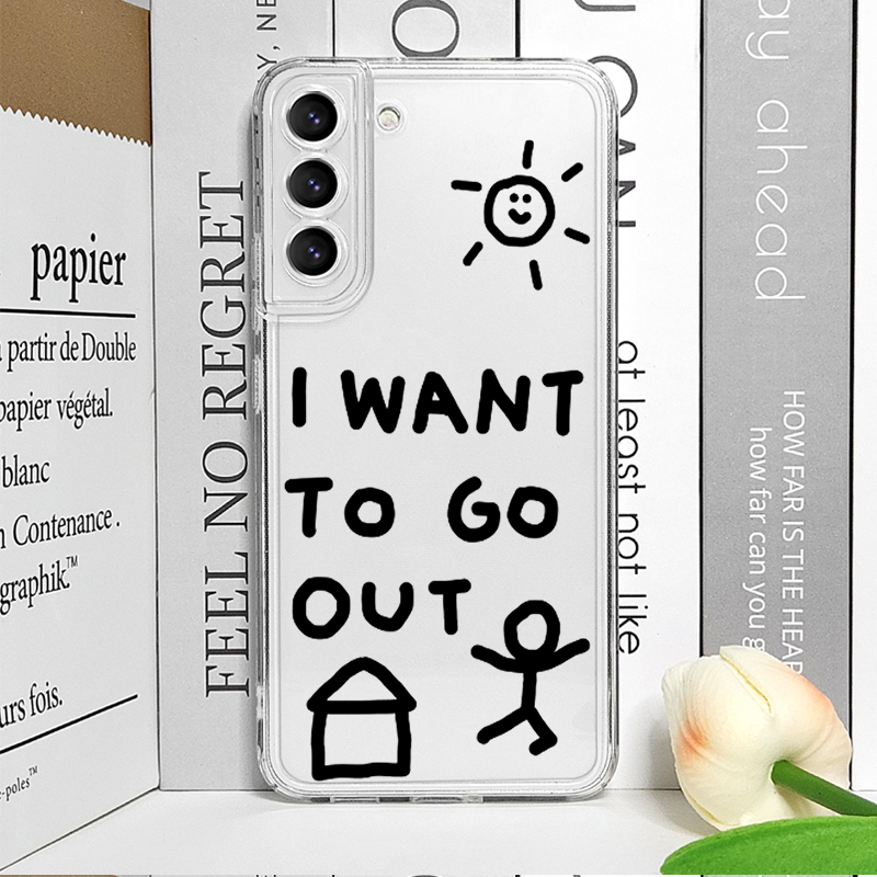 韓国のかわいいシンプルな「家に帰りたい」クリアスマホケース  - Phone Cases Cute のレビューと価格
