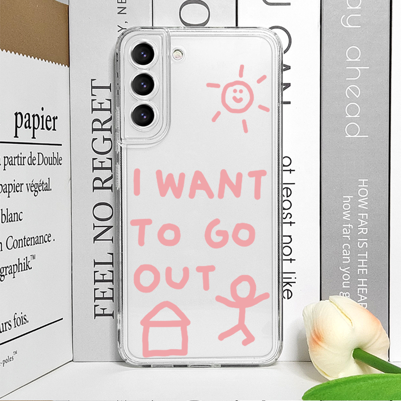 韓国のかわいいシンプルな「家に帰りたい」クリアスマホケース  - Phone Cases Cute のレビューと価格