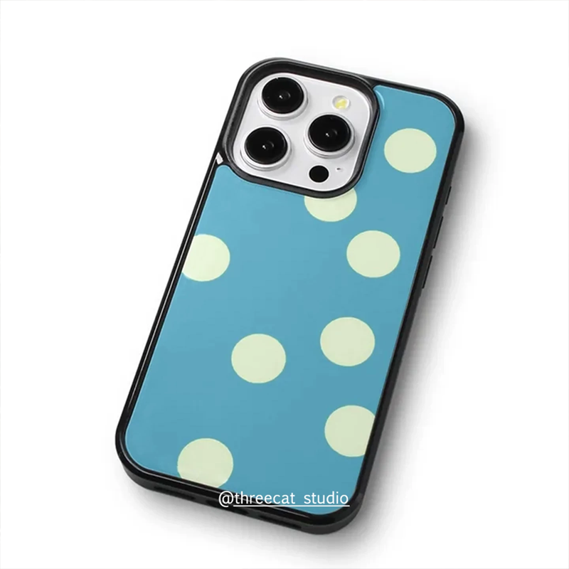 優しい女の子の湖ブルーミルクイエロー大きな水玉模様のiPho - Phone Cases For Girls のレビューと価格